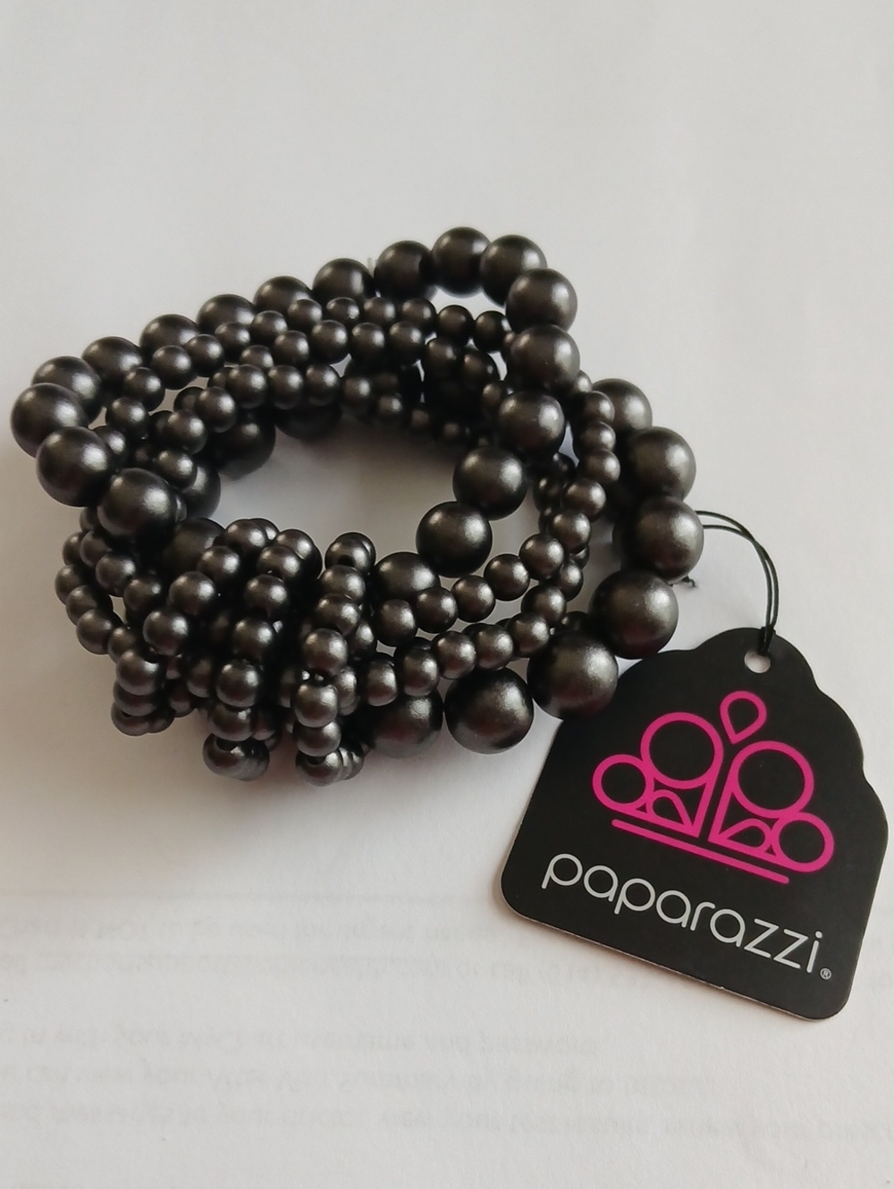 Paparazzi Black Beaded Stretch Bracelet Stack